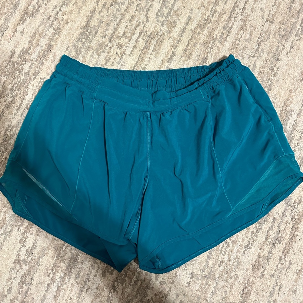 Teal Lululemon hotty Hot 4” Shorts - Picture 2 of 9